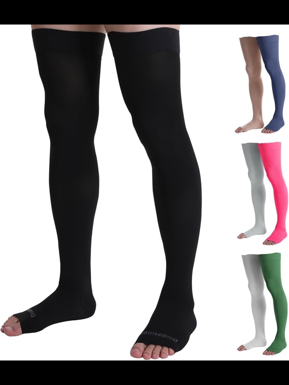 NWT Compression Thigh-High Stockings — 20-30 mmHg Black